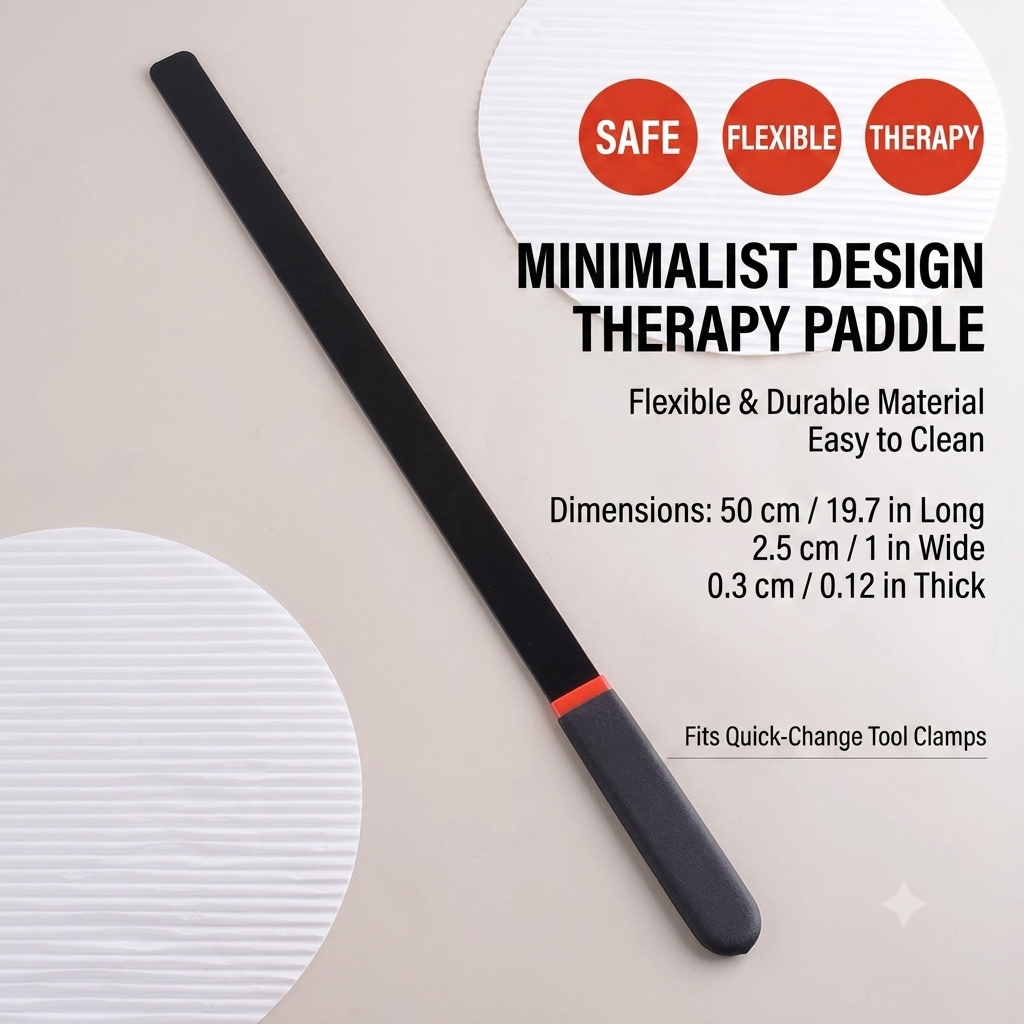Flexible soft slapping therapy paddle attachment for automatic massage machine, 19.7 inches length.
